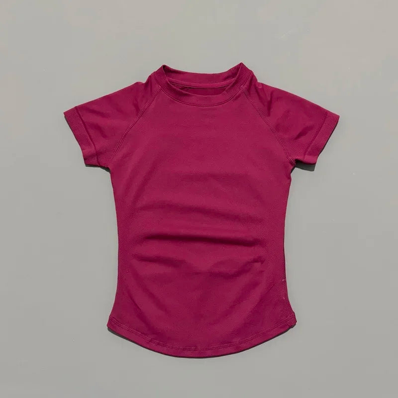 Women Running Short Sleeve Top Breathable Gym Yoga Fitness Shirt