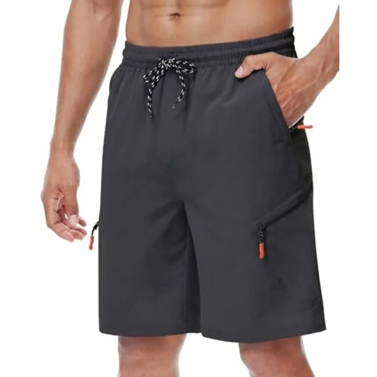 Men's Hiking Cargo Shorts With Zipper Pockets Quick Dry Outdoor