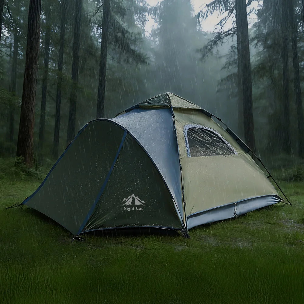 Night Cat Pop Up Tent Instant Setup Waterproof Camping Tent