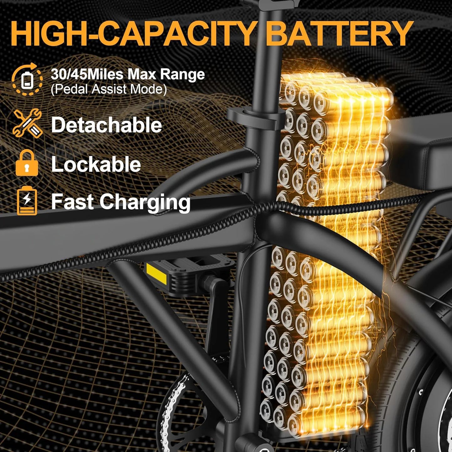 Ladped Foldable Electric Bike 500W Dual Seat Long Range 48V