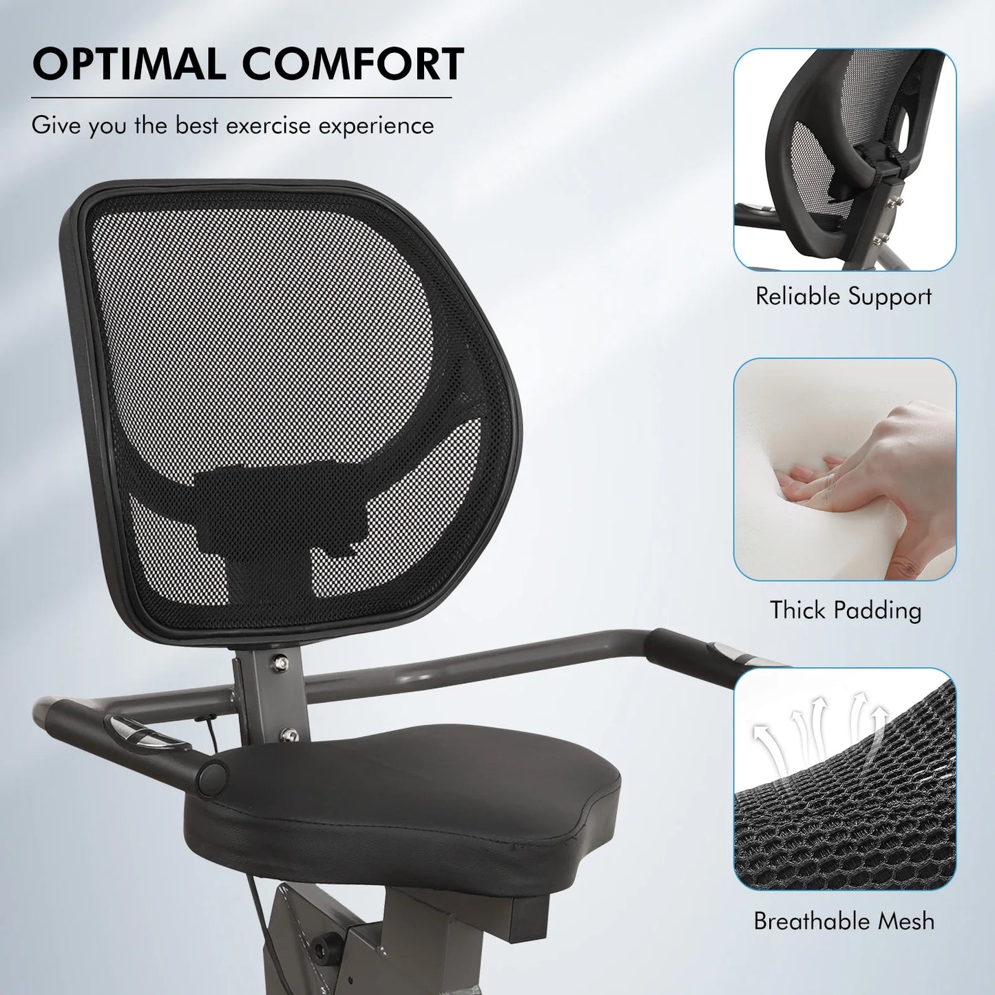Recumbent Exercise Bike For Home With 8-Level Resistance Comfort Seat