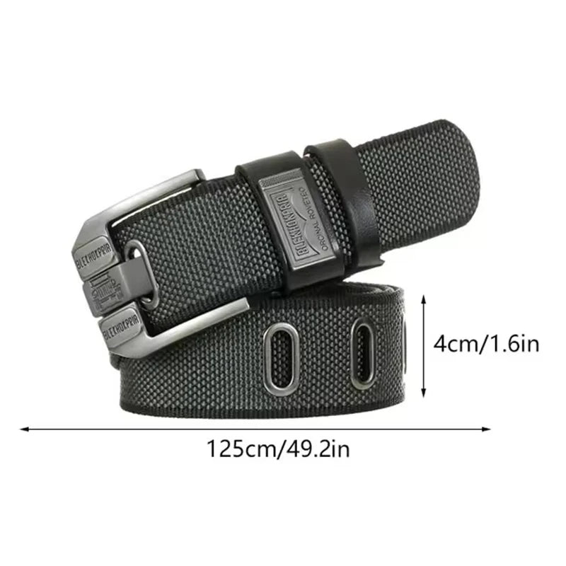 Casual Canvas Belt With Pin Buckle Mens Webbing Belt