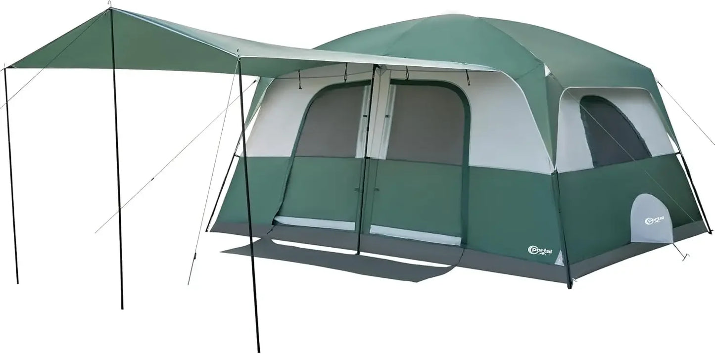 Cabin Tent With Large Porch Waterproof Family Tent