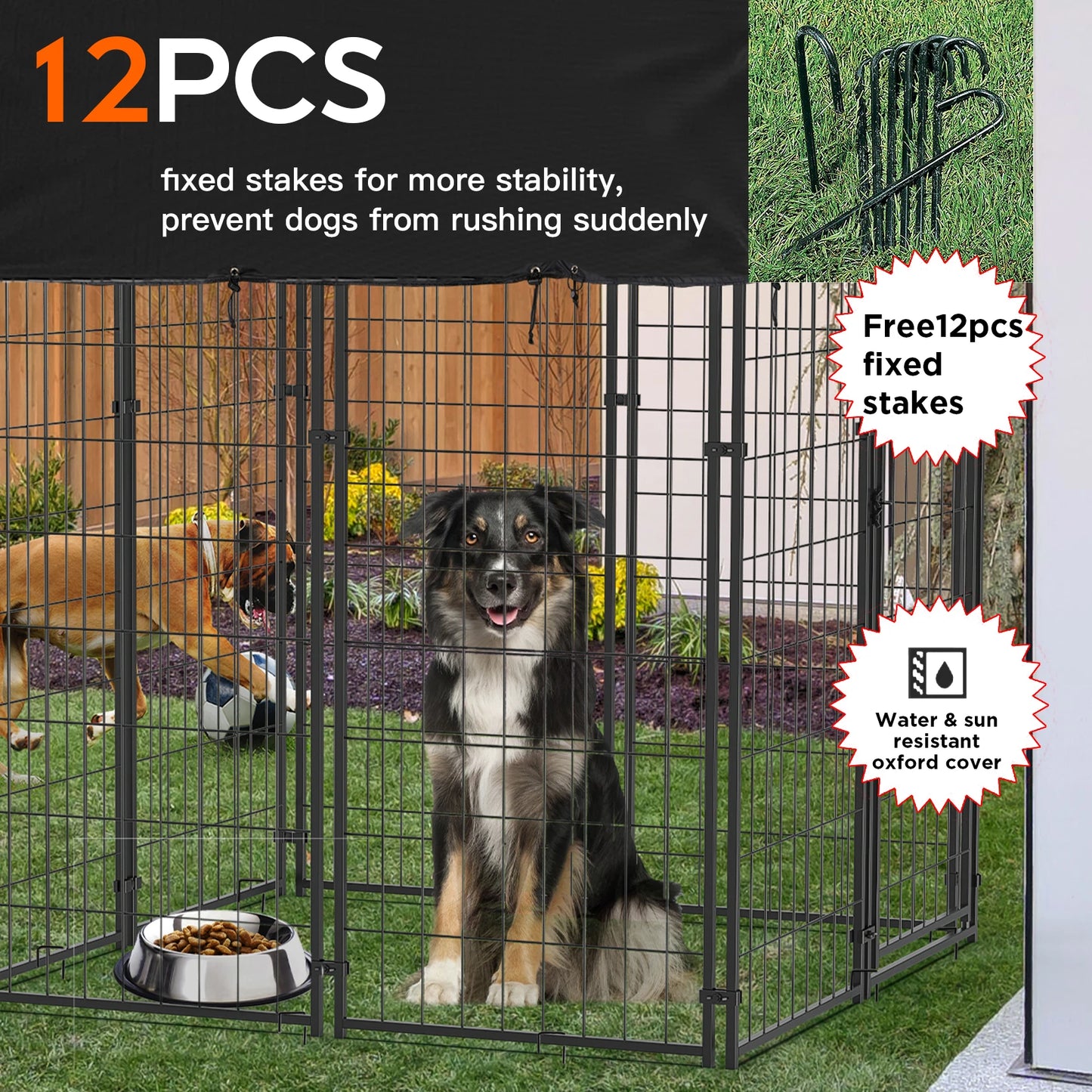 Oversized Outdoor Dog Kennel With Anti UV Waterproof Cover