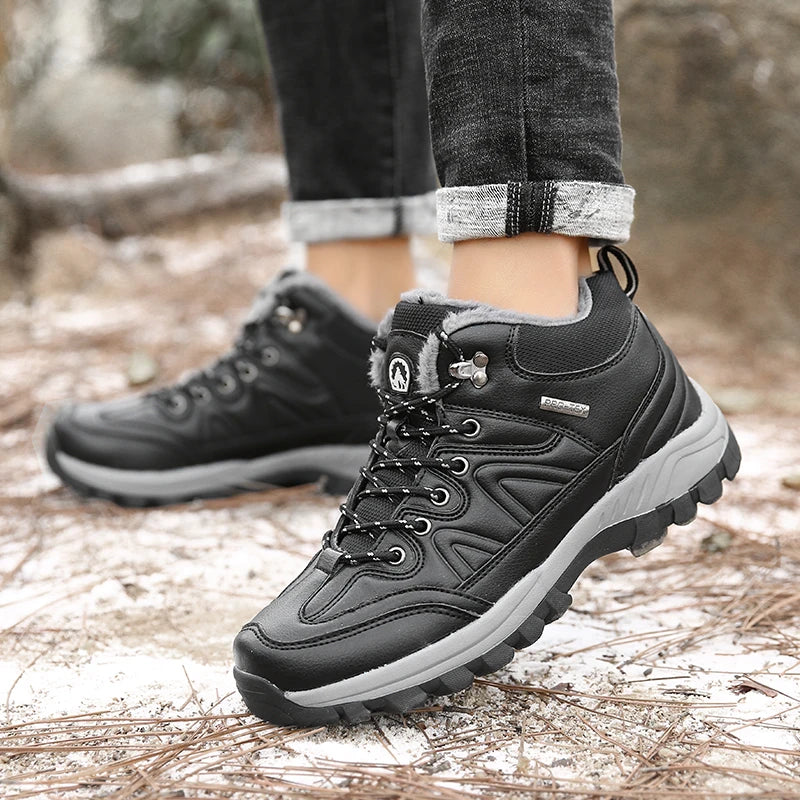 Senlongbaocn Winter Men's Boots Waterproof Leather Snow Boots