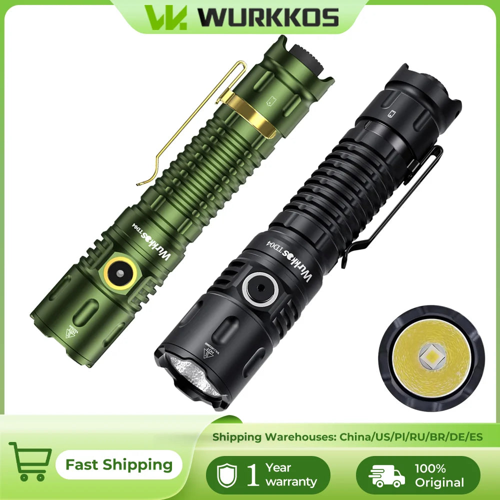 Wurkkos TD04 21700 Rechargeable Tactical Flashlight With USB C