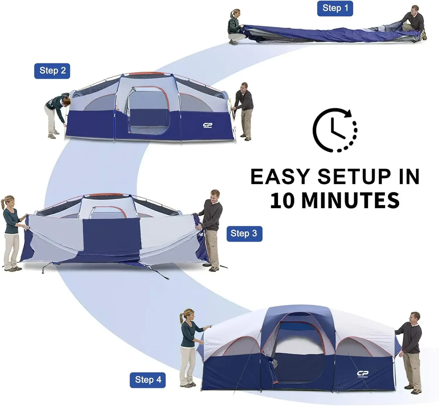 Camping Tent Weather Resistant With Durable Mesh Windows