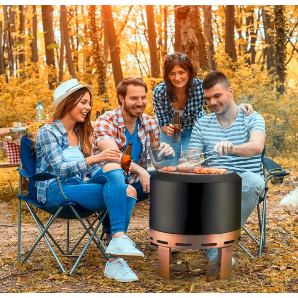 Outdoor Smokeless Fire Pit Stove With Stand For Patio