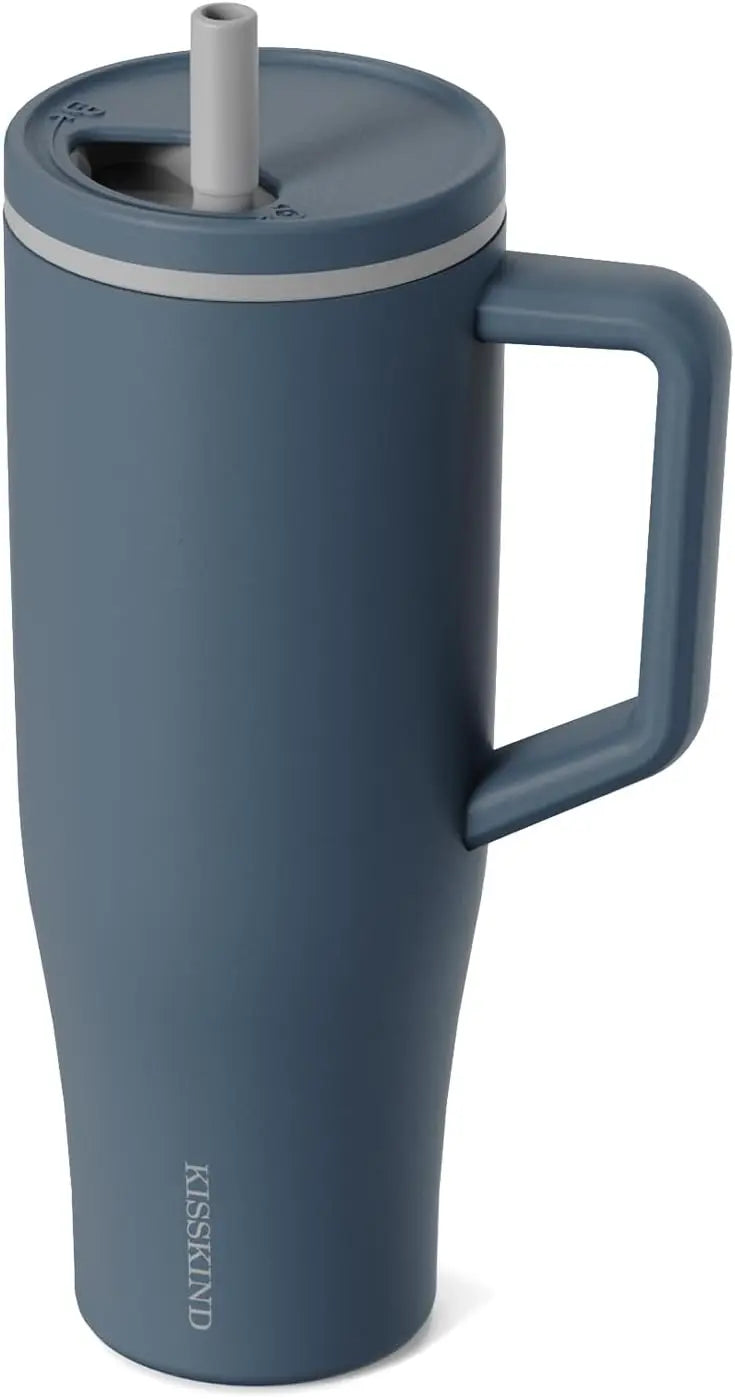 Insulated Tumbler With Handle Straw And Leakproof Stainless Steel Bottle