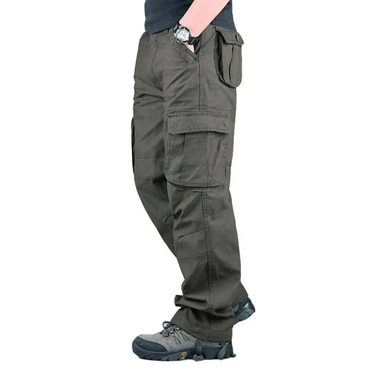 NONECN Tactical Cargo Pants For Men Cotton Outdoor Work Trousers