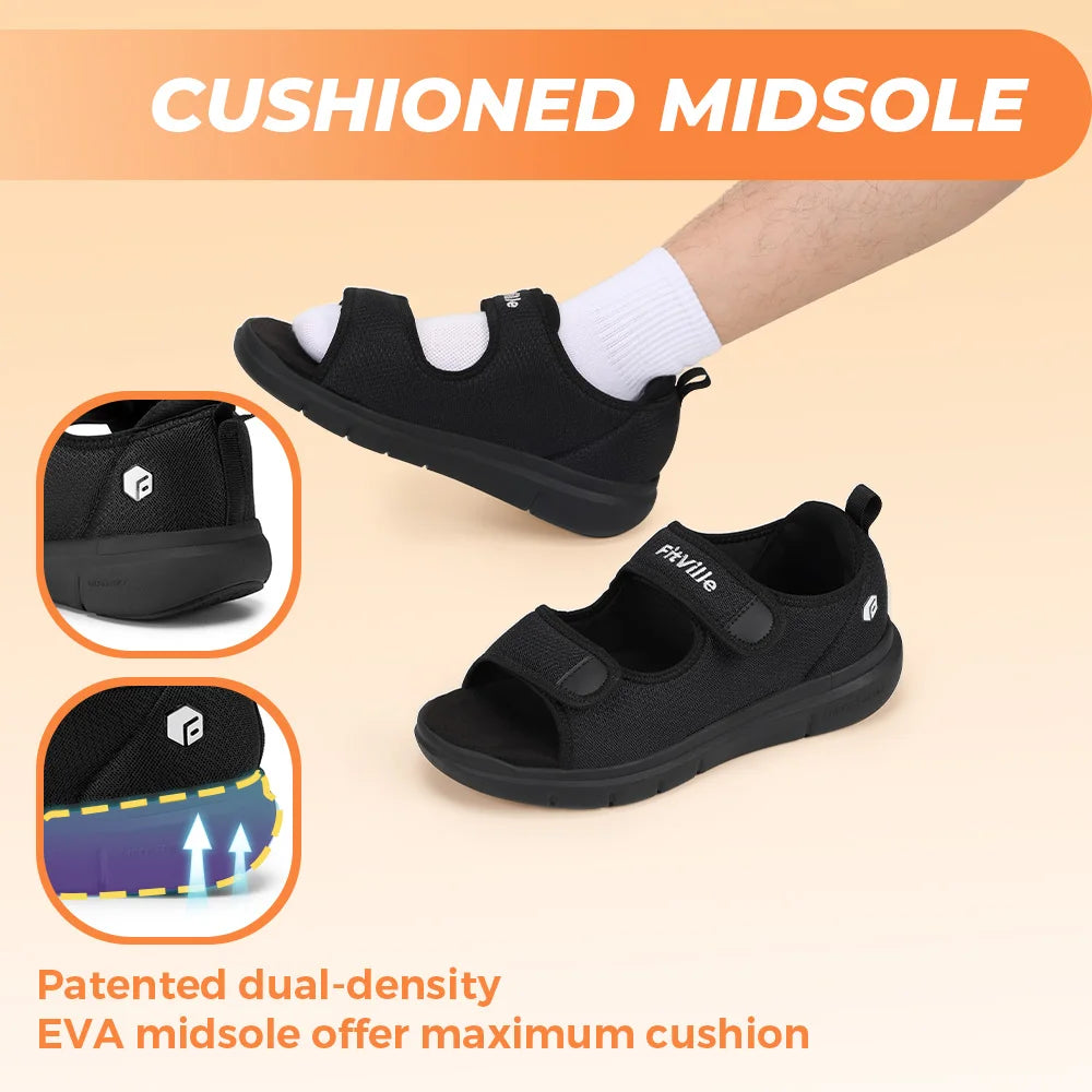 Fittington Men's Diabetic Sandals With Breathable Arch Support Foot Pain Relief