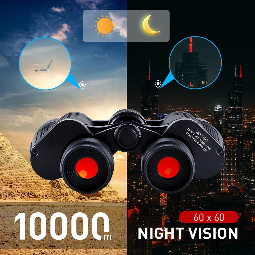 Zoom Binoculars Pro HD BAK4 Prism Day Night Vision Waterproof