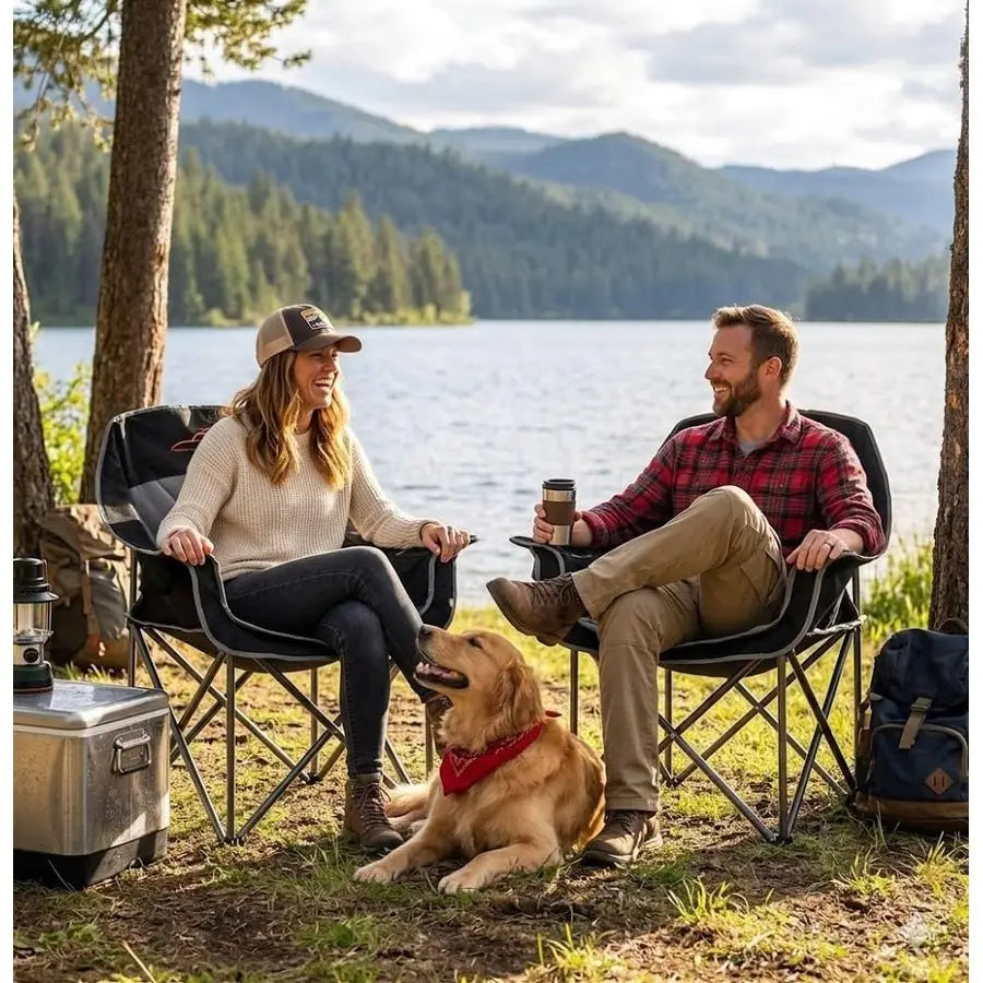 Heavy Duty Quad Fold Camping Chair Oversized Padded Outdoor