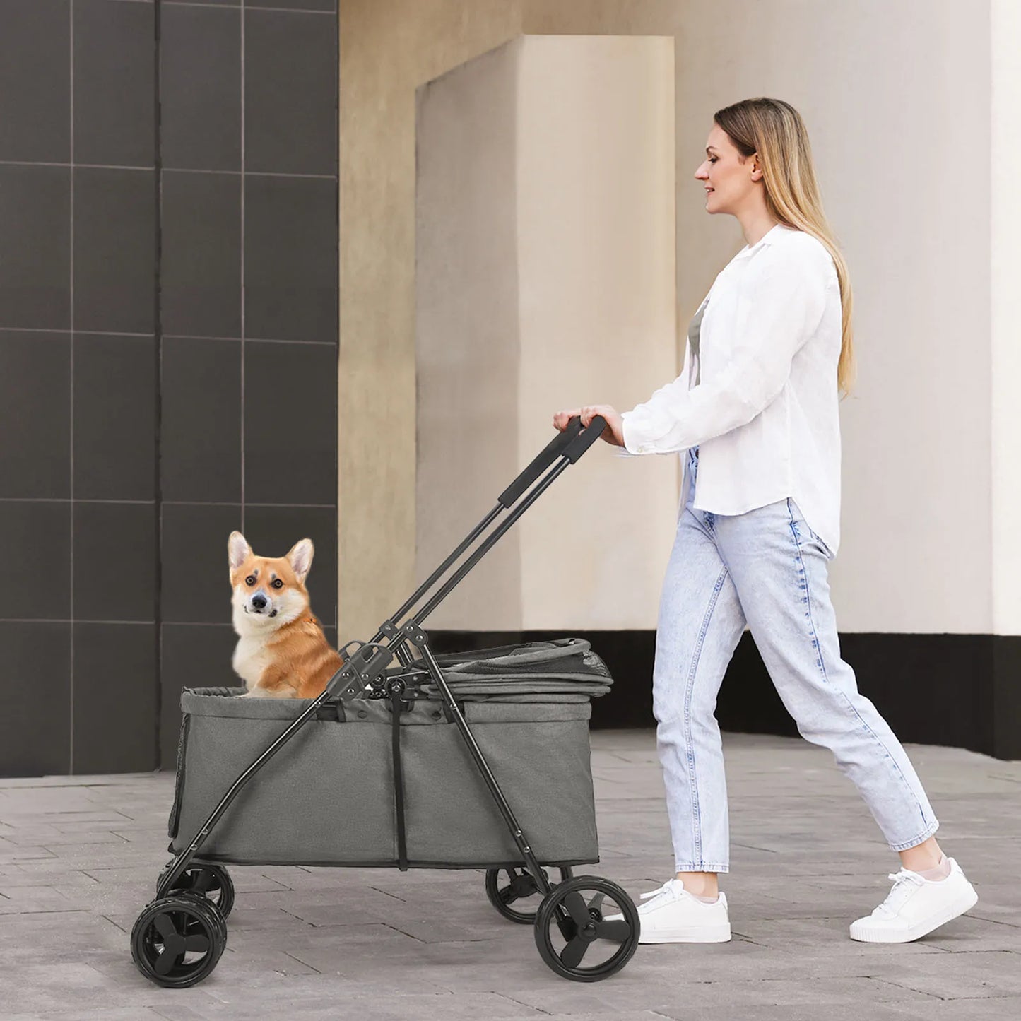 Wedyvko Luxury Pet Stroller With Brakes