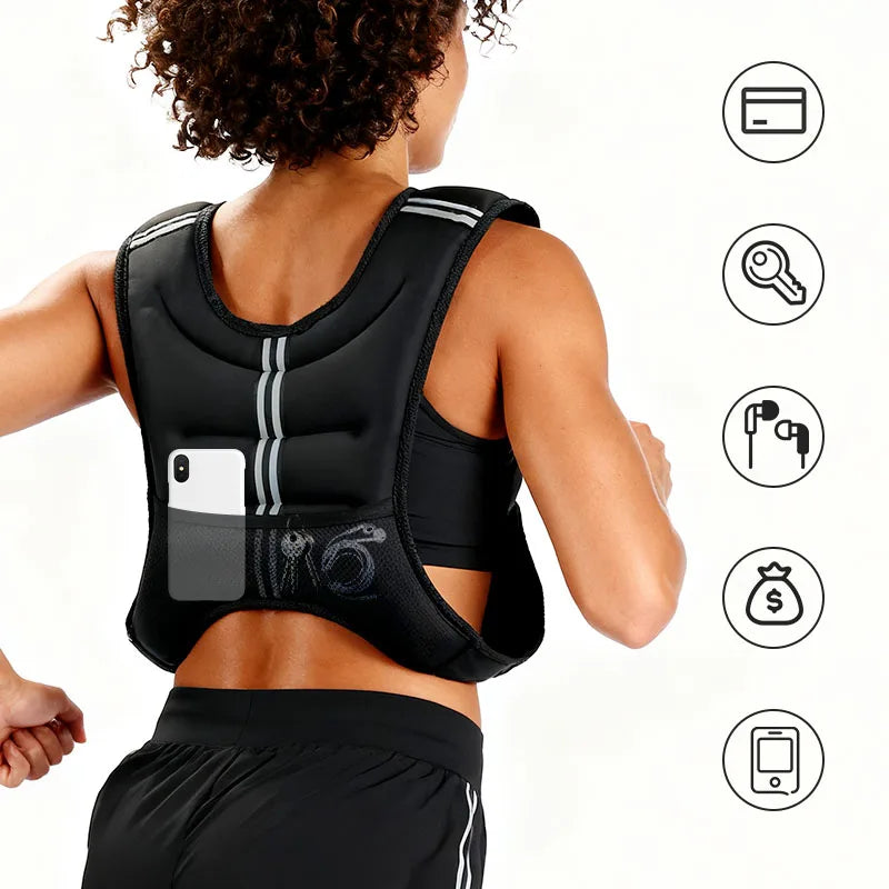 Weight Vest With Reflective Stripe For Fitness Training