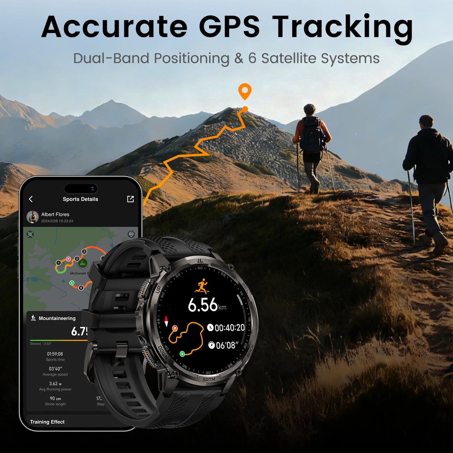 KOSPET Tank T4C Rugged Smartwatch With GPS And Health Tracking