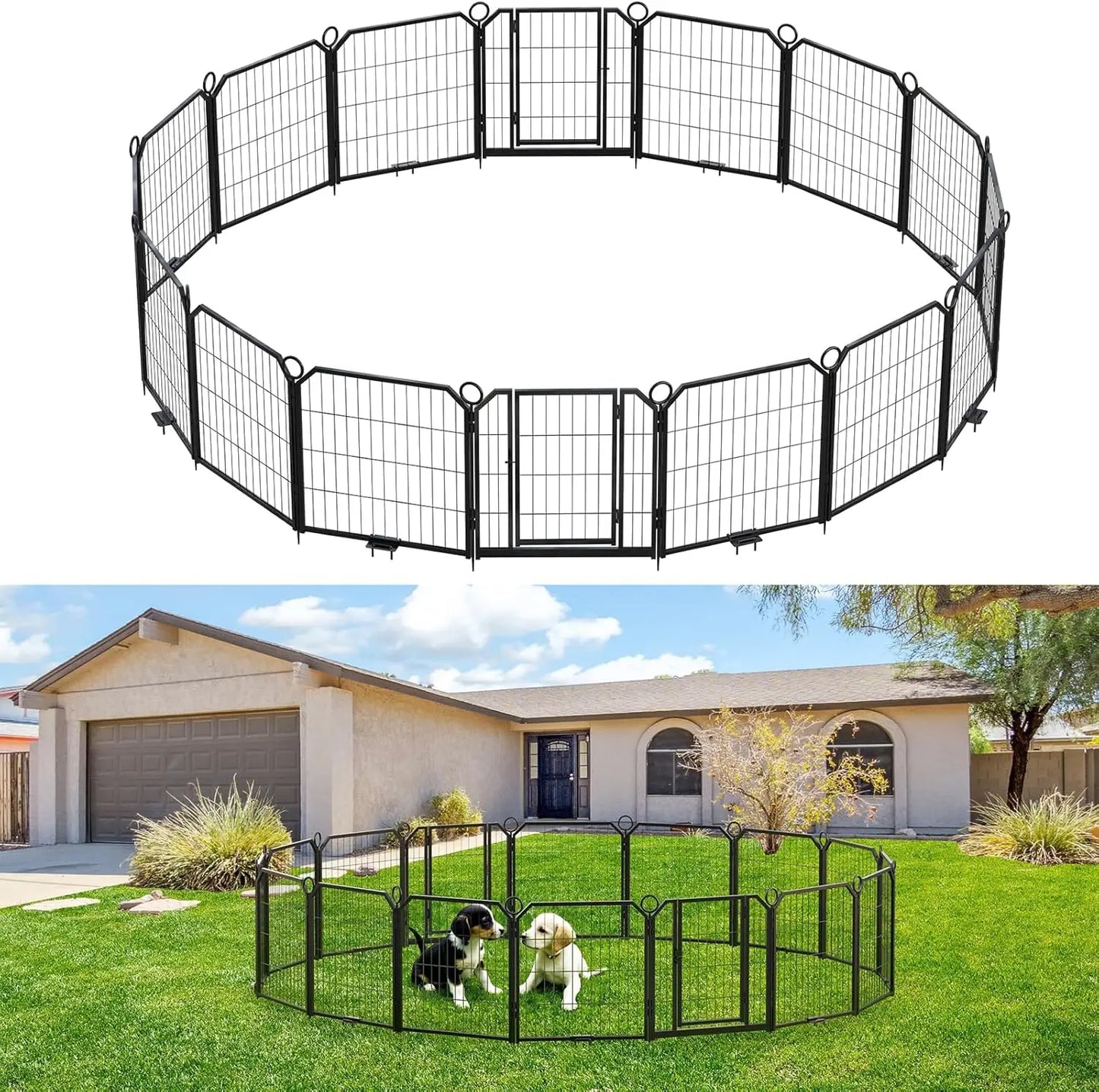 HiMISS Heavy Duty Portable Dog Playpen for Indoor Outdoor Use