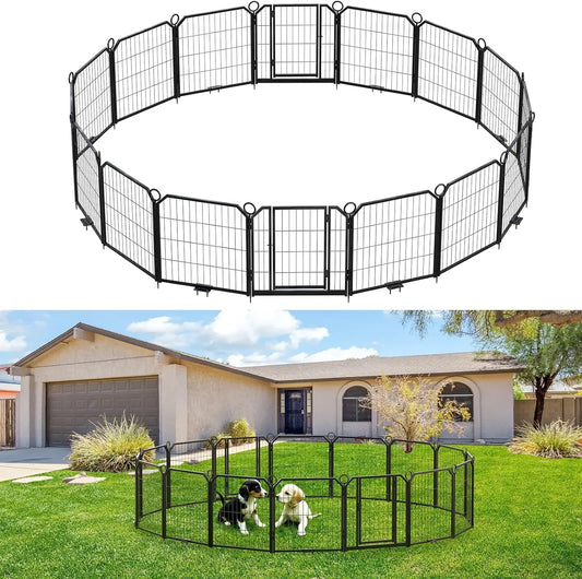 HiMISS Heavy Duty Portable Dog Playpen for Indoor Outdoor Use