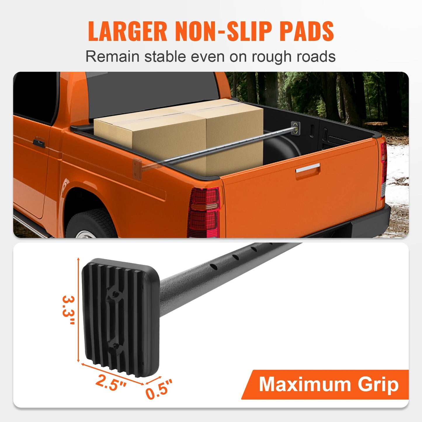 Adjustable Cargo Bar For Truck Bed Heavy Duty Stabilizer 220 Lb Capacity