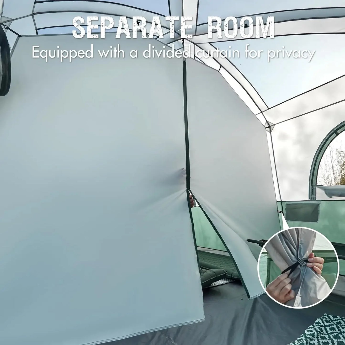 Cabin Tent With Large Porch Waterproof Family Tent