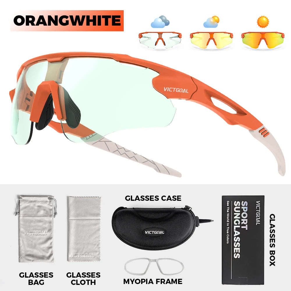 Victgoal Photochromic Cycling Sunglasses UV400 Protection For Athletes