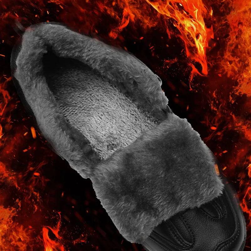 Senlongbaocn Winter Men's Boots Waterproof Leather Snow Boots