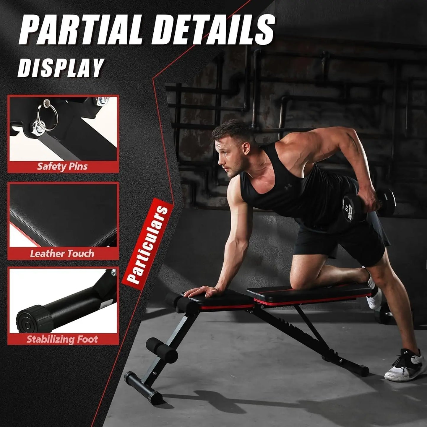 Adjustable Weight Bench Press for Home Gym Strength Training