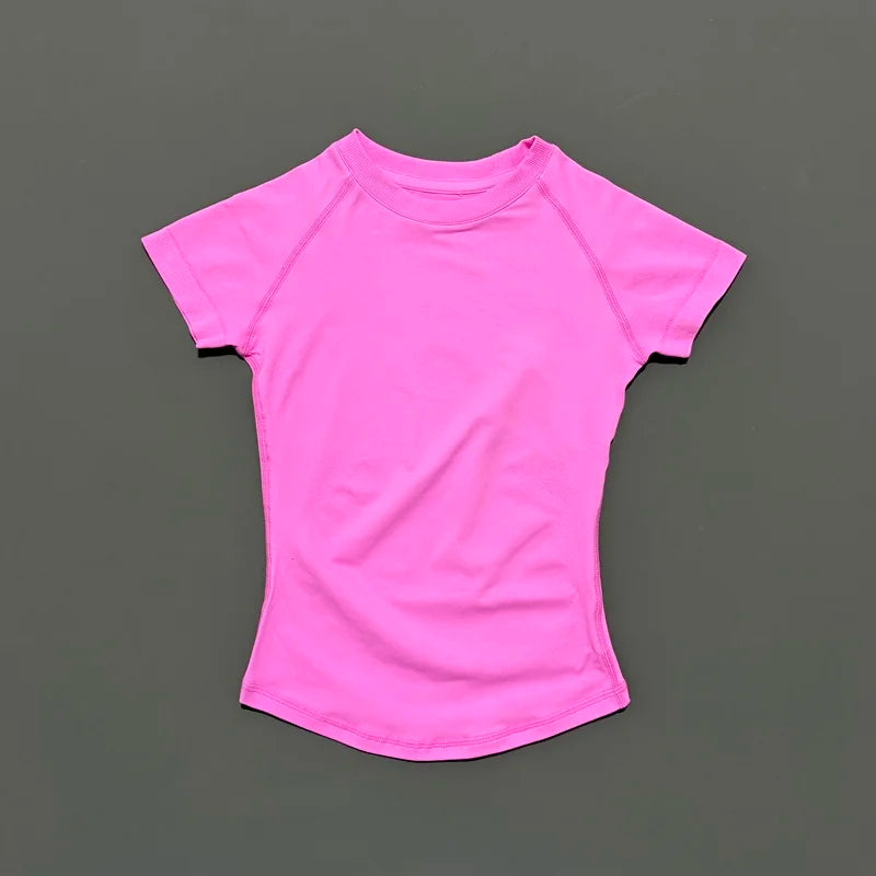 Women Running Short Sleeve Top Breathable Gym Yoga Fitness Shirt