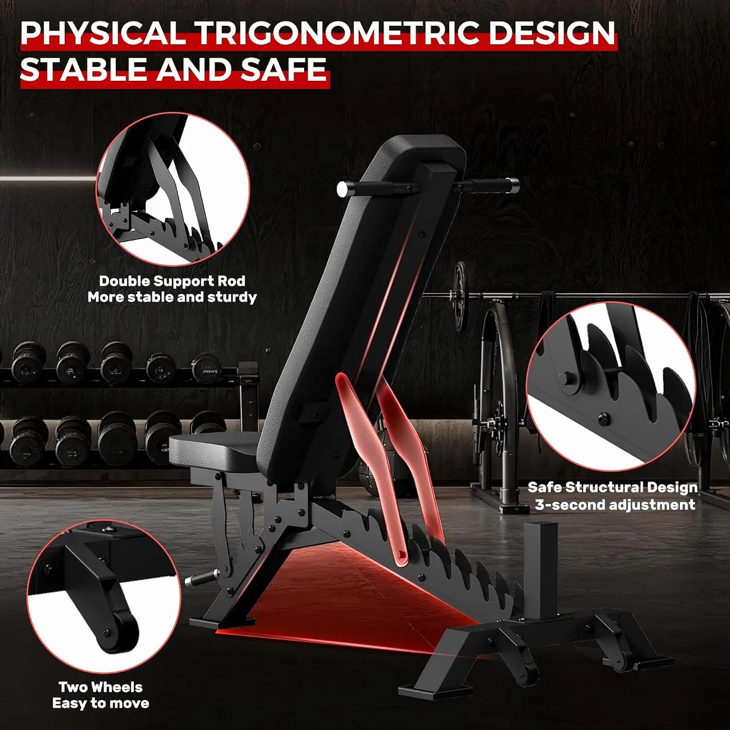 Adjustable Weight Bench for Home Gym With 1300 LBS Capacity