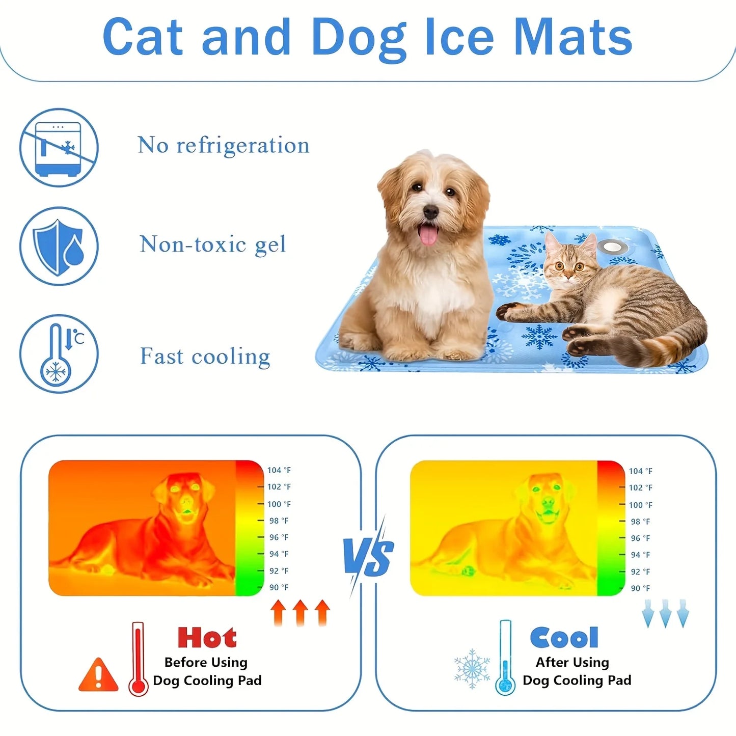 NONECN Pet Self-Cooling Pad For Dogs And Cats Easy To Clean Durable
