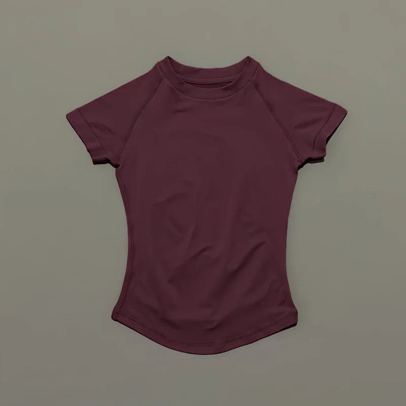 Women Running Short Sleeve Top Breathable Gym Yoga Fitness Shirt