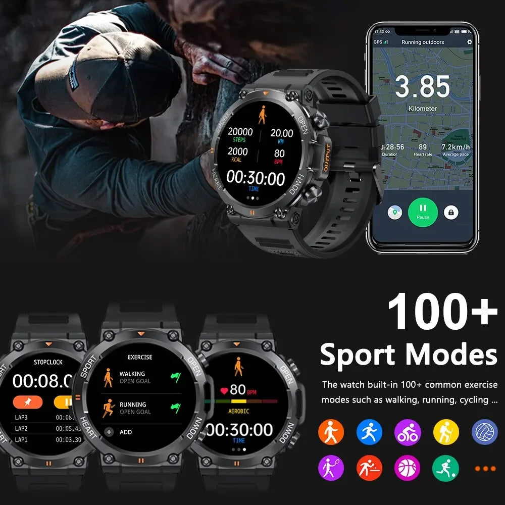 SENBONO Men Smartwatch K56 Big Screen Bluetooth Call Fitness Tracker