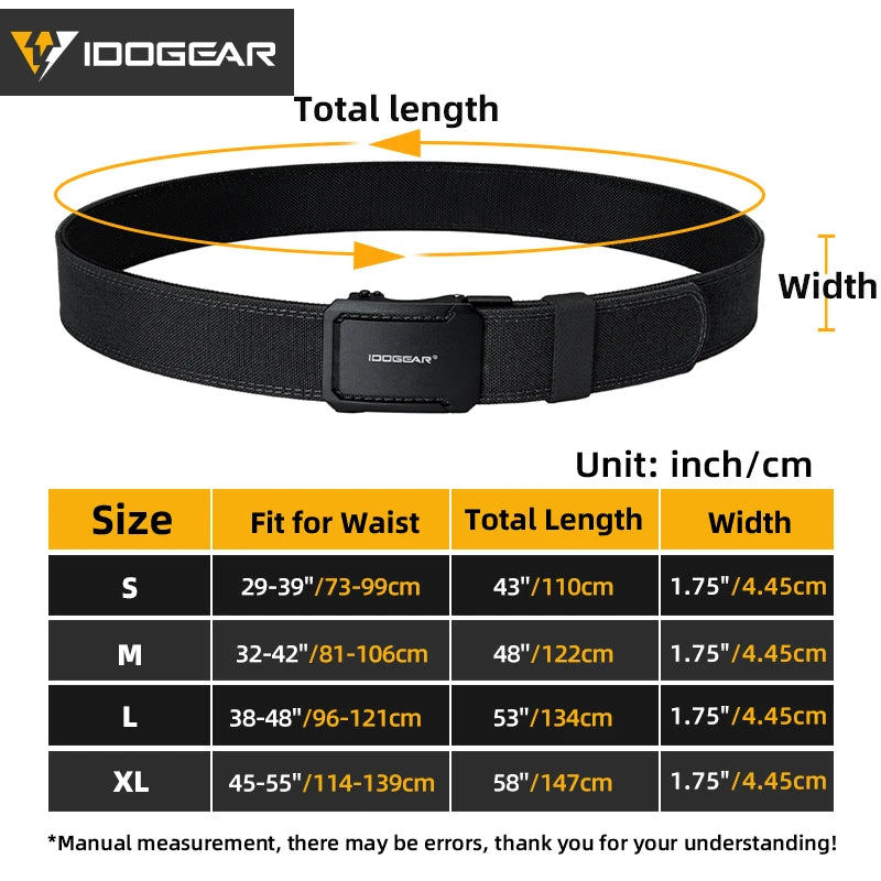 IDOGEAR Tactical Ratchet Belt for EDC and Duty Use