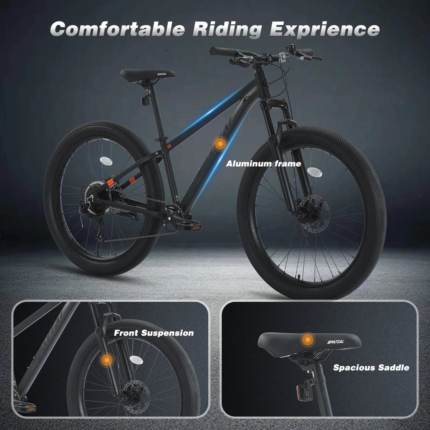 Spatial All-Terrain Fat Tire Mountain Bike 9-Speed Aluminum Disc Brakes