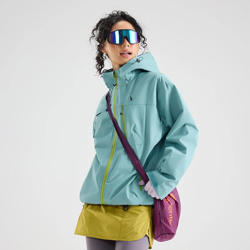 Unisex Waterproof Hooded Hiking Windbreaker Jacket for Outdoor Activities