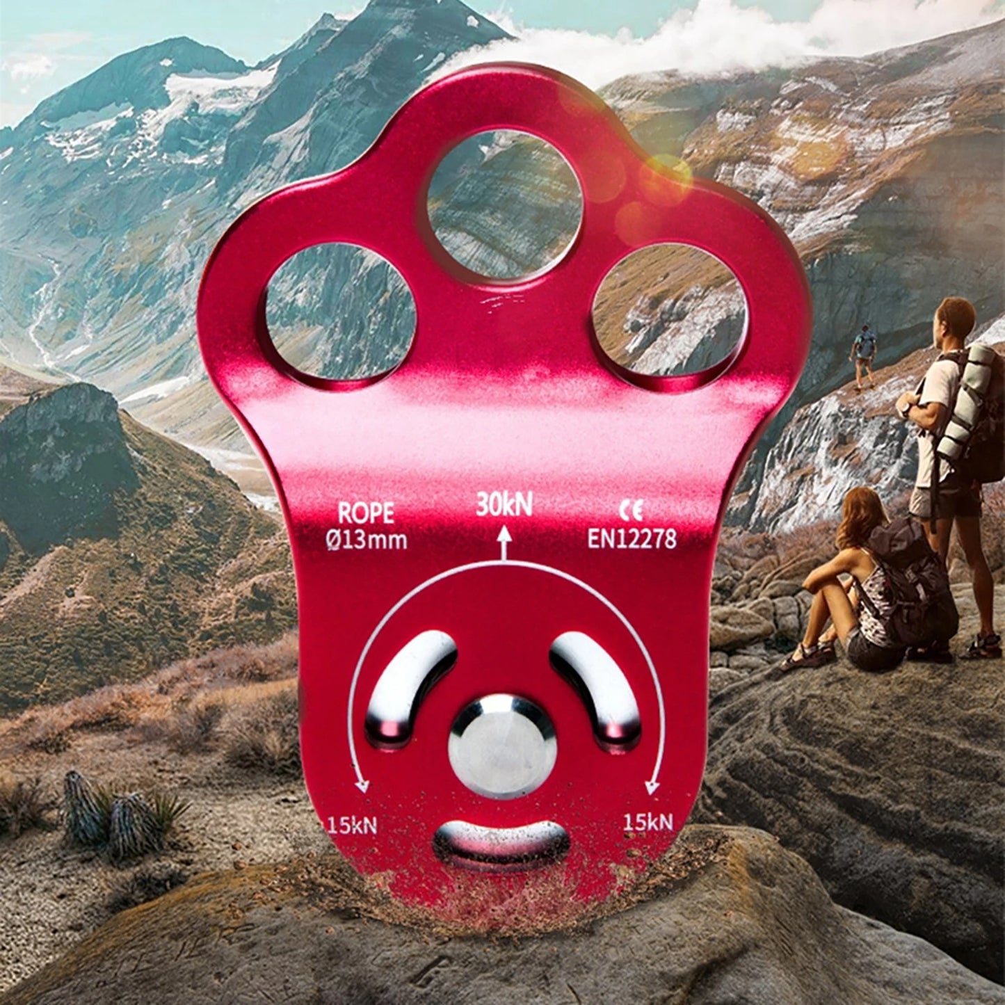 Rock Climbing 30kN Three Hole Pulley Bearing 7075 Aviation Aluminum