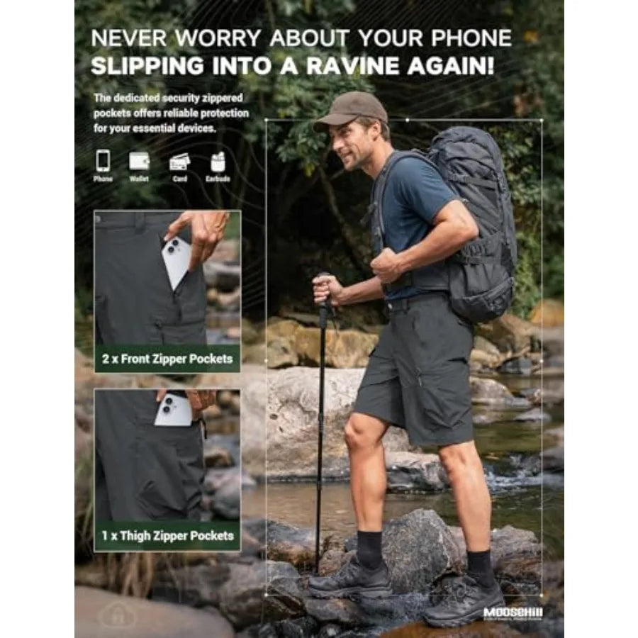 Hiking Shorts Men Cargo Lightweight Quick Dry Water Resistant