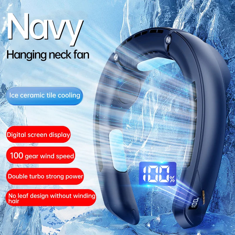 CREAROMA Neck Hanging Fan With TEC Semiconductor Cooling, LED Display, Quiet