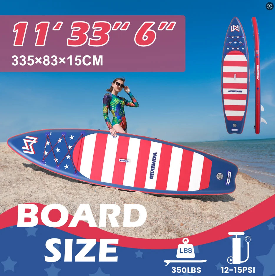 Unisex Inflatable Surfboard For Adults Portable Paddle Board
