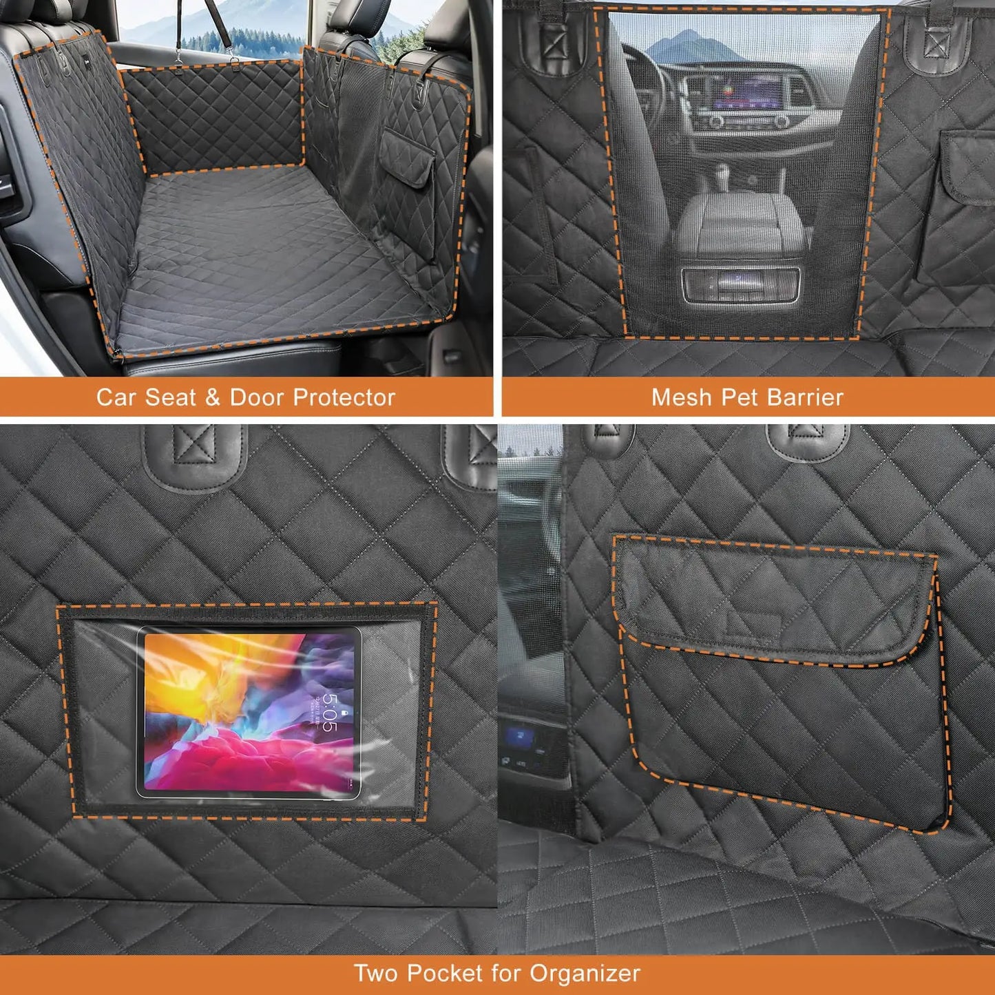 Guangdong Craft Of Weaving Quilted Dog Car Seat Cover With Hard Base Waterproof