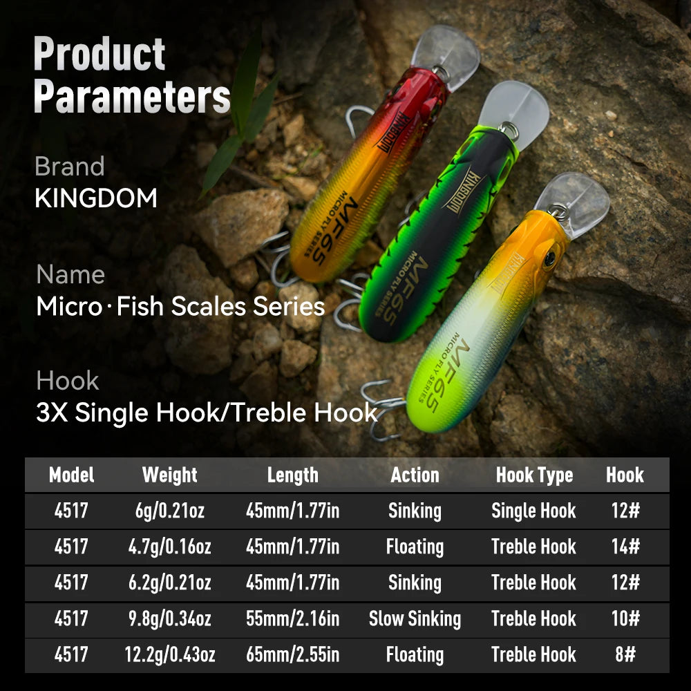 Kingdom Sinking Floating Minnow Lure Set For Sea Bass Trout