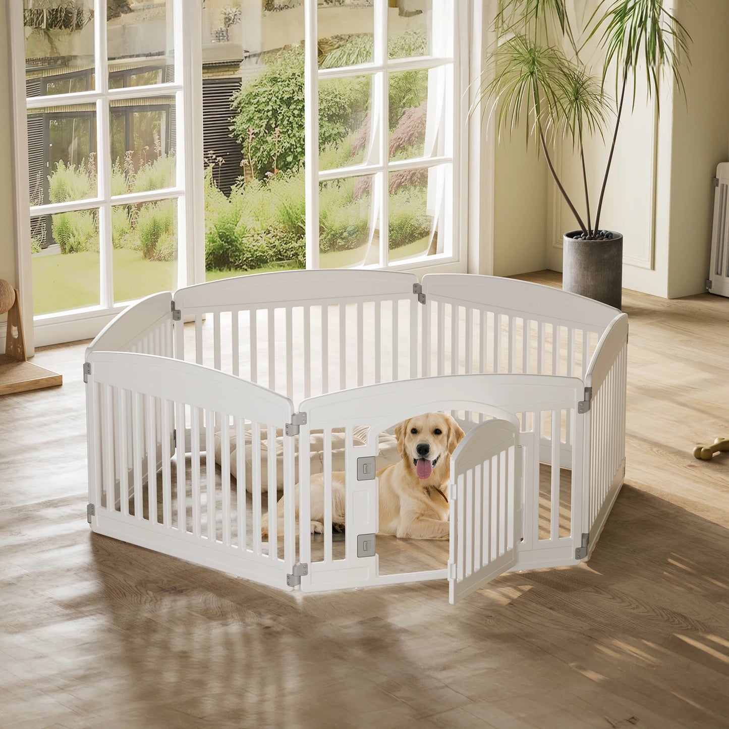 JHK Plastic Dog Playpen Durable Portable Indoor Outdoor