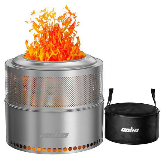 Smokeless Stainless Steel Wood Burning Fire Pit With Carry Bag
