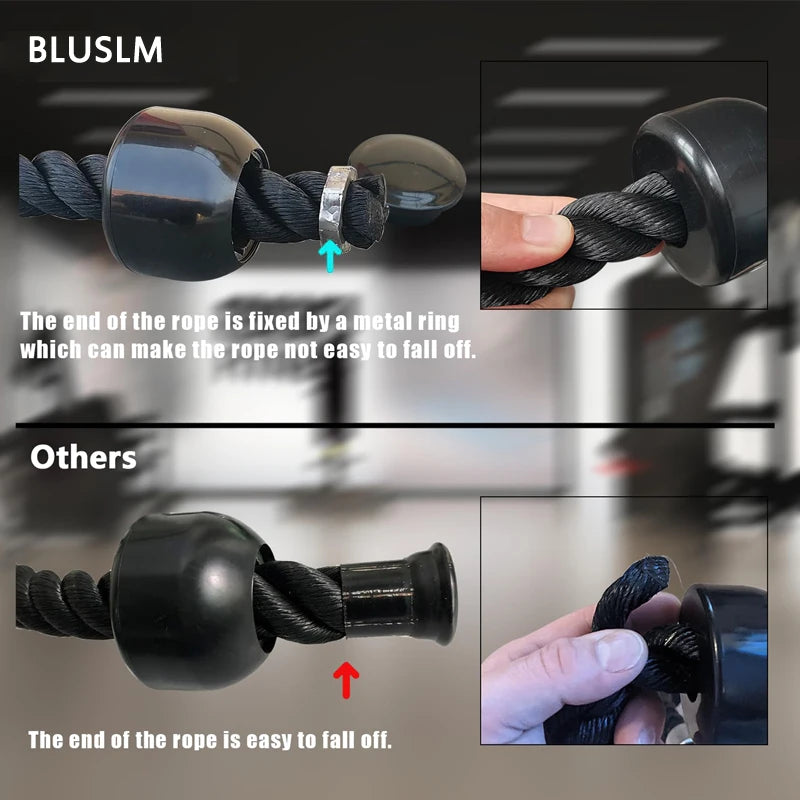 Adjustable Multi-Grip Tricep Cable Attachment - Heavy Duty Rope Pulley Bar for Home Gym & Cable Machine