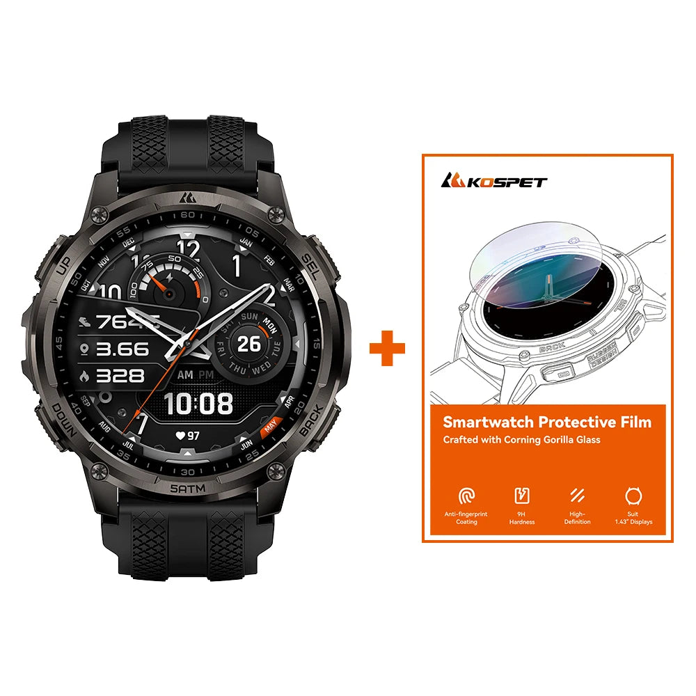 KOSPET Tank T4C Rugged Smartwatch With GPS And Health Tracking
