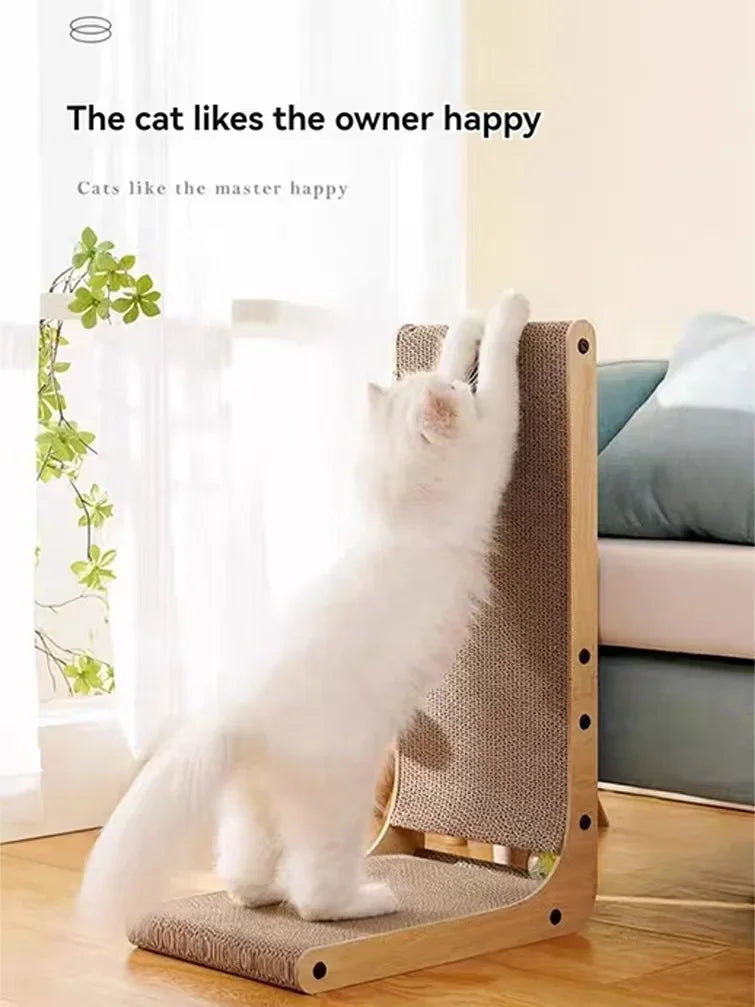 L Shape Cat Scratching Post For Indoor Use Cardboard 3 Layer
