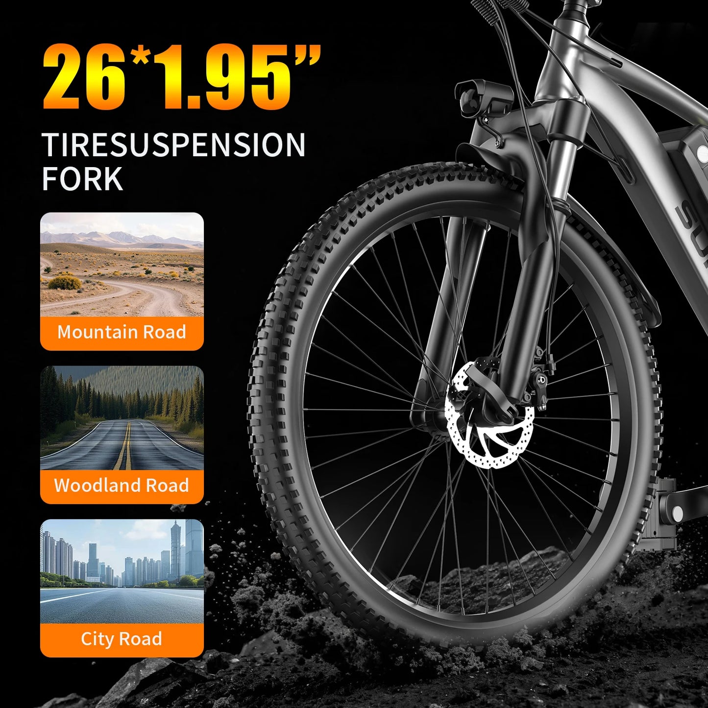 UPlee G73 Electric Mountain Bike Fat Tire 740W 48V 13Ah