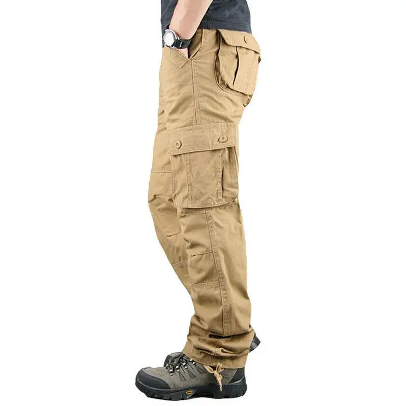 NONECN Tactical Cargo Pants For Men Cotton Outdoor Work Trousers