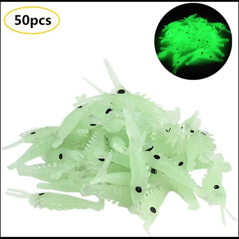 Luminous Shrimp Soft Lure Bait Pack For Bass Crappie Fishing
