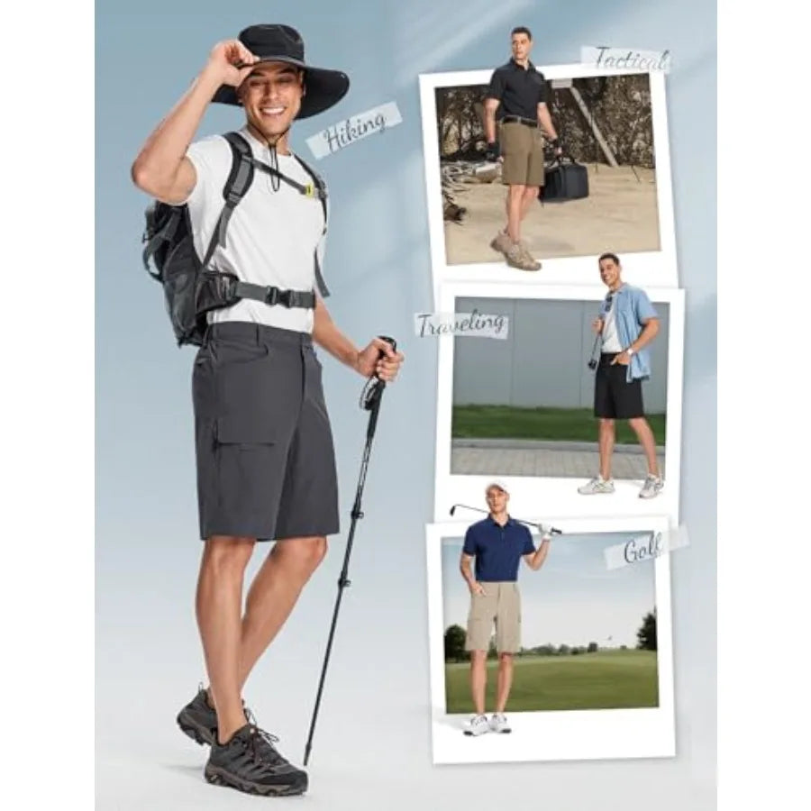 Mens Hiking Shorts With Phone Pocket Lightweight Quick Dry